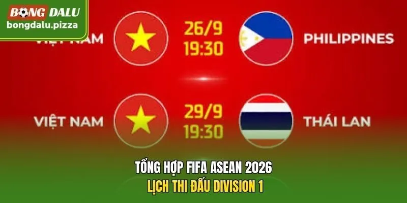 Tổng hợp FIFA ASEAN 2026 lịch thi đấu Division 1